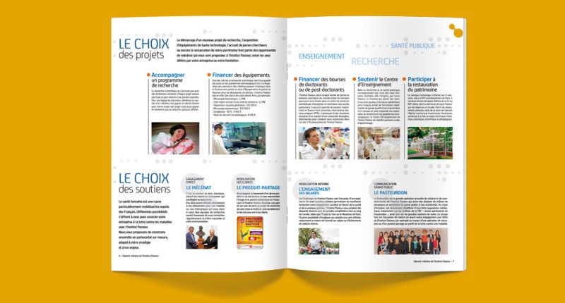 Edition + Fundraising - Institut Pasteur - Brochures mécénat grands donateurs 2014
